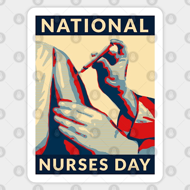 NATIONAL NURSES DAY VACCINE CORONAVIRUS Sticker by Freckle Face